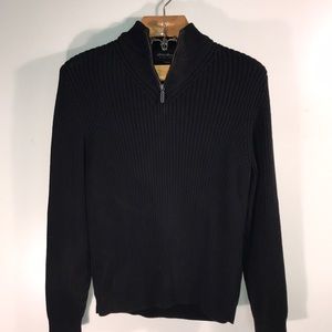 Eddie Bauer zipper neck cable knit sweater
